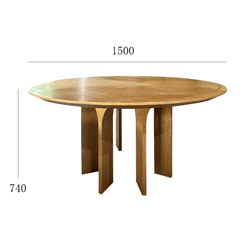 Modern Outdoor Wooden Round Dining Table for Patio and Garden