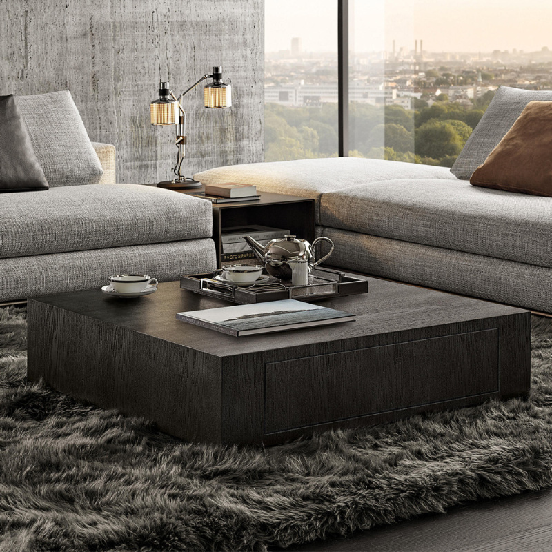 Modern Square Wooden Coffee Table for Living Room
