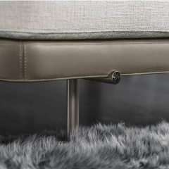 Modern Living Room Bench with Upholstered Seat and Wooden Legs