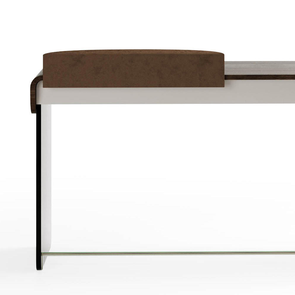 Modern Glass Top Office Desk with Metal Frame for Home or Workspace