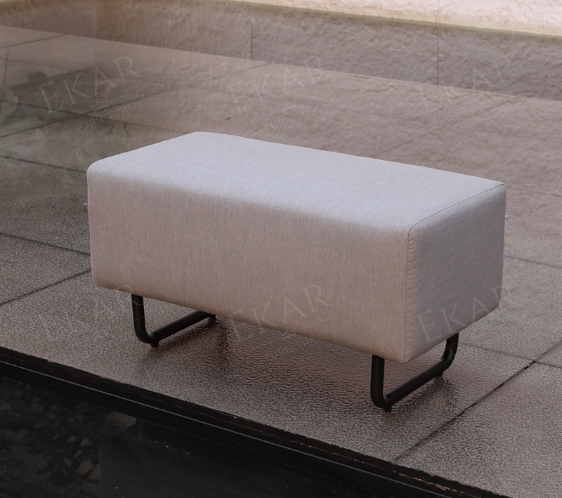 Modern Outdoor Stool with Metal Frame and Waterproof Seat for Patio or Garden