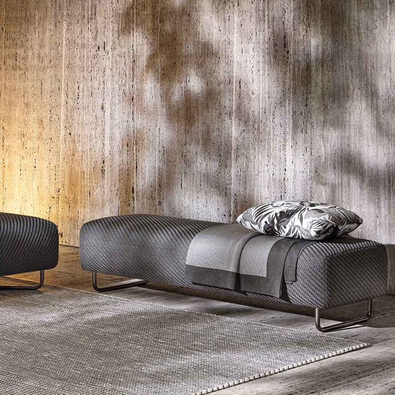 Modern Outdoor Stool with Metal Frame and Waterproof Seat for Patio or Garden