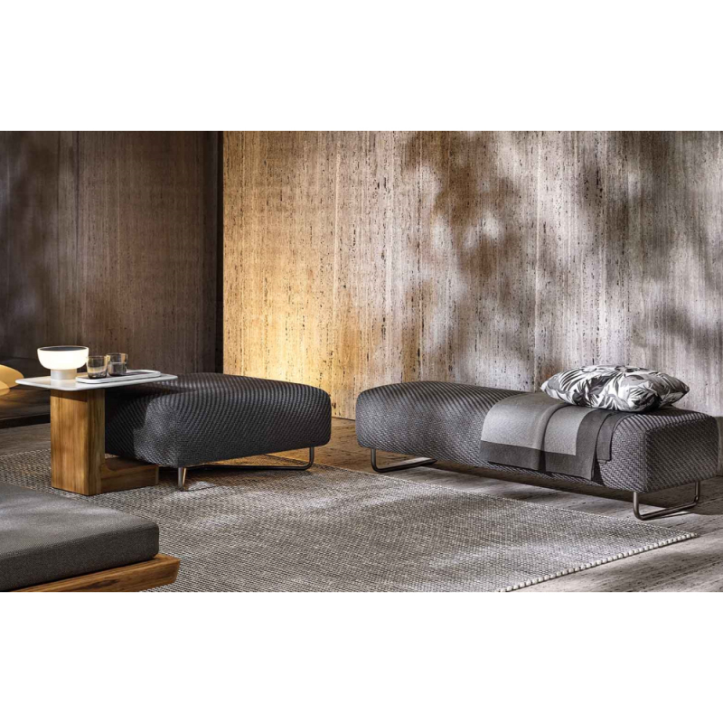 Modern Outdoor Stool with Metal Frame and Waterproof Seat for Patio or Garden