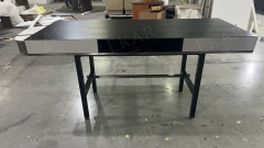 Modern Office Desk with Wooden Top and Metal Frame for Home or Workspace