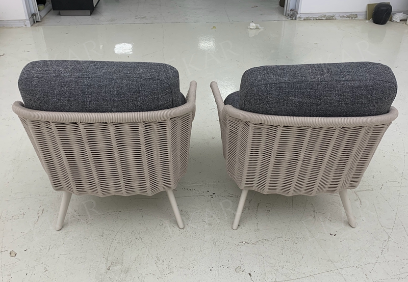 Elegant Rattan Lounge Chair and Ottoman Set for Outdoors