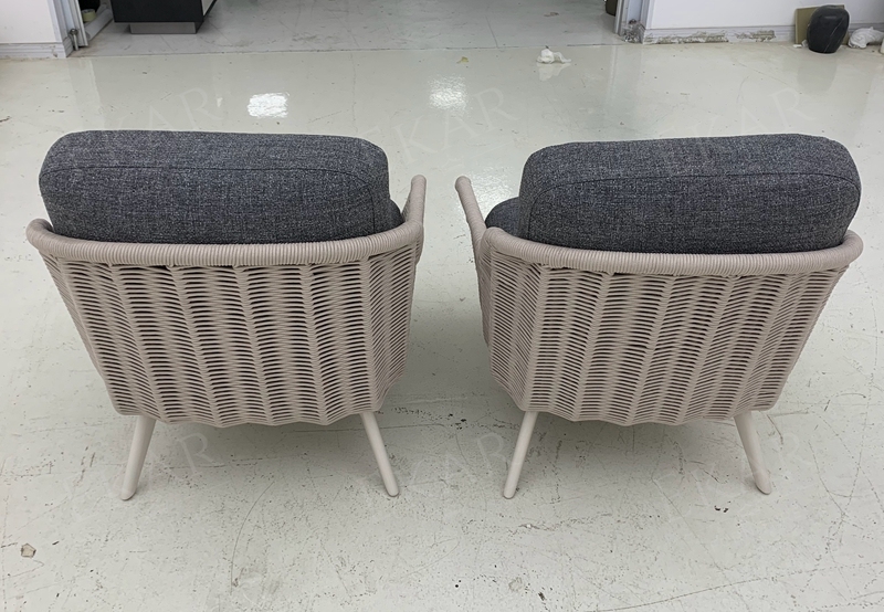 Elegant Rattan Lounge Chair and Ottoman Set for Outdoors