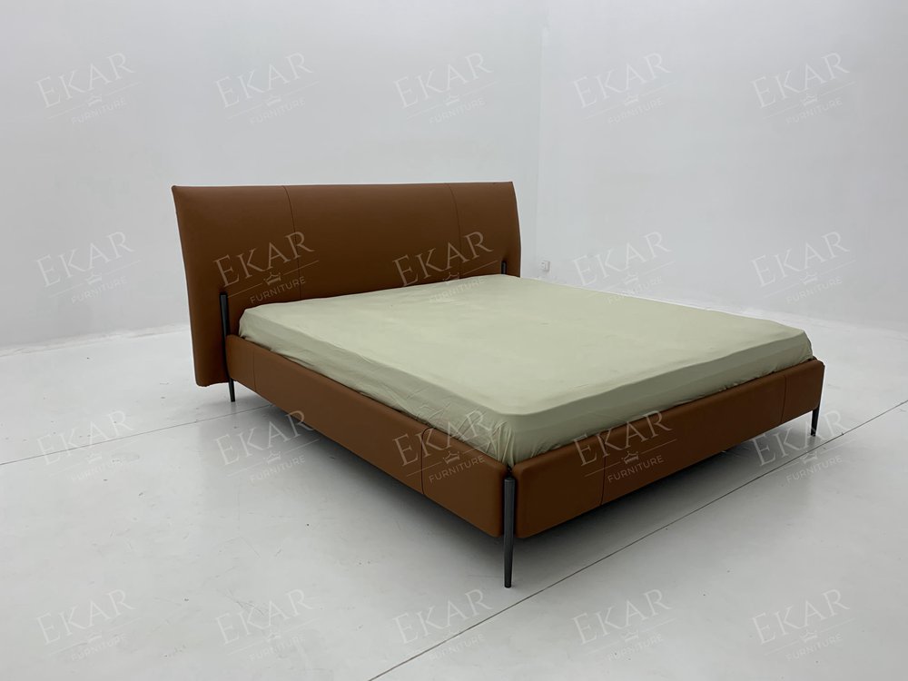 Stainless Steel Bed with Glossy Gunmetal Legs