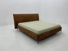 Stainless Steel Bed with Glossy Gunmetal Legs