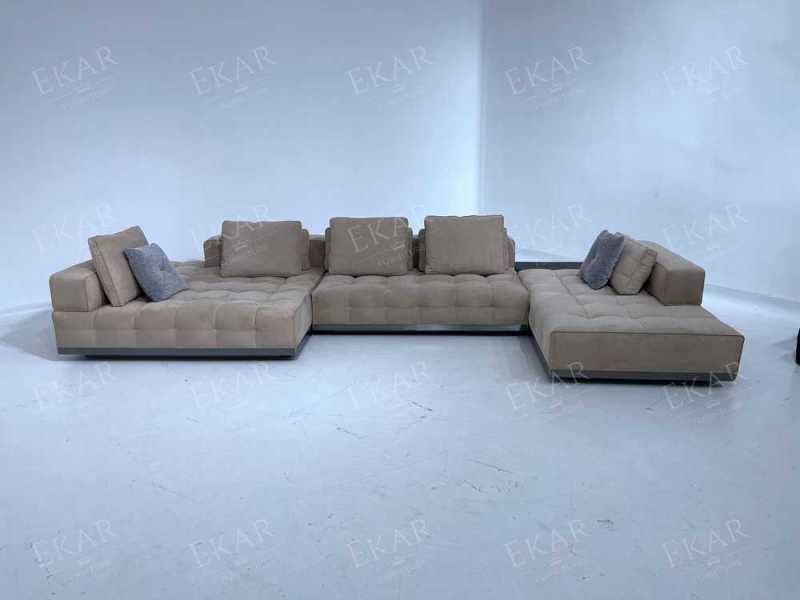Memory Foam with Stainless Steel Brushed Gun Black Base Sofa