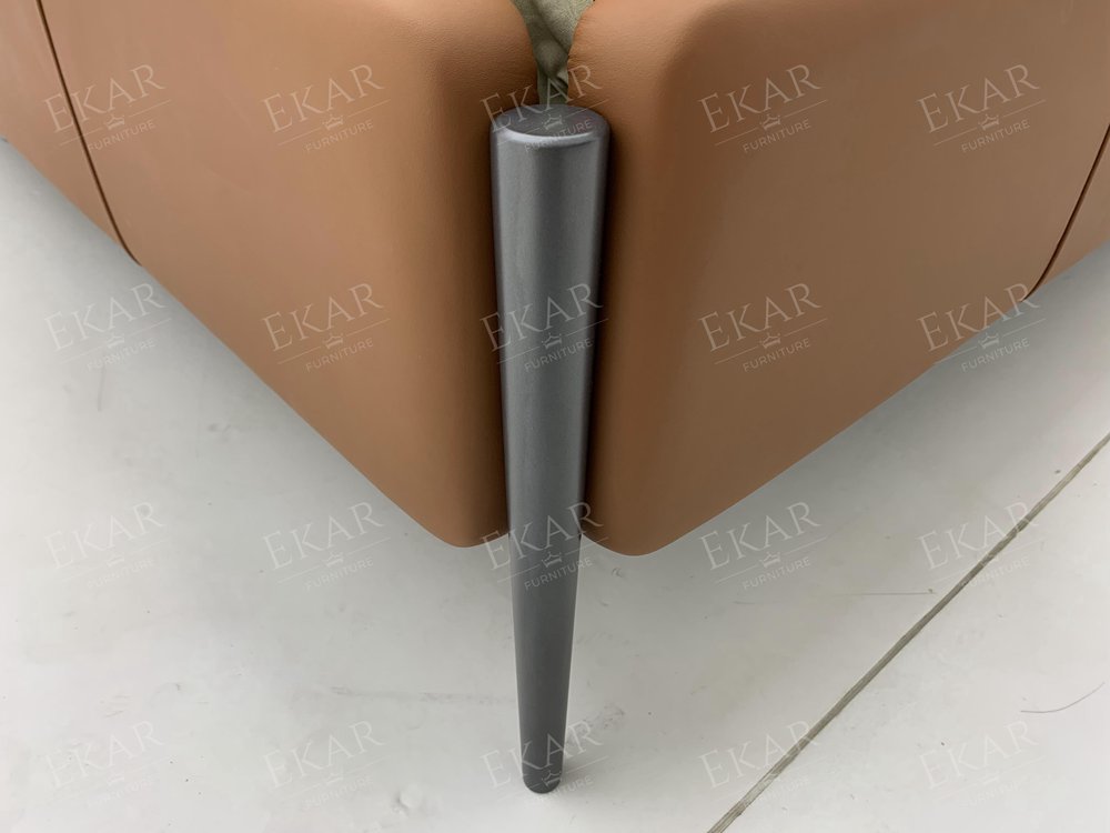 Stainless Steel Bed with Glossy Gunmetal Legs