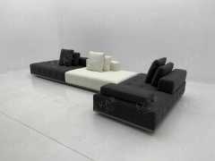 Memory Foam with Stainless Steel Brushed Gun Black Base Sofa