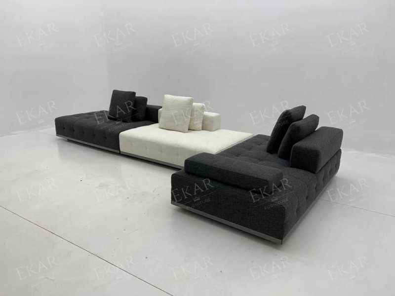 Memory Foam with Stainless Steel Brushed Gun Black Base Sofa