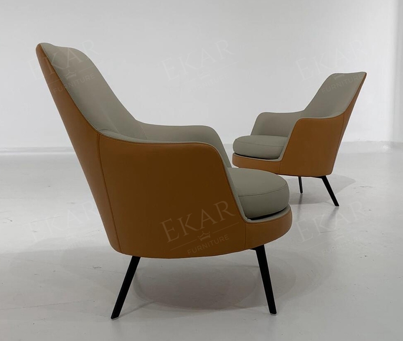 Metal-Legged Lounge Chair