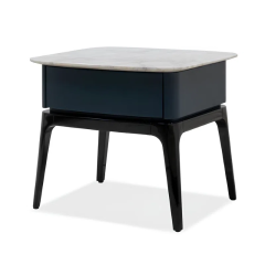 Modern Nightstand with Drawer and Open Shelf for Bedroom Storage