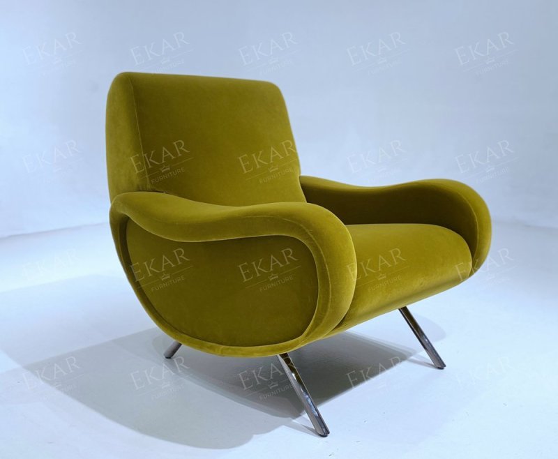 Stainless Steel Frame Lounge Chair with Armrests