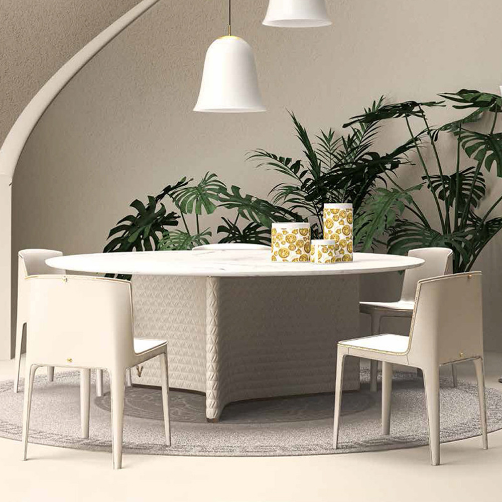 Modern Round Dining Table with Wooden Top and Metal Base for Kitchen or Dining Room