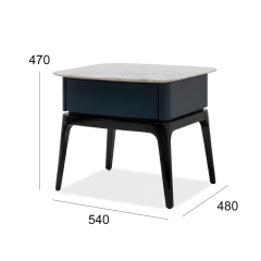 Modern Nightstand with Drawer and Open Shelf for Bedroom Storage