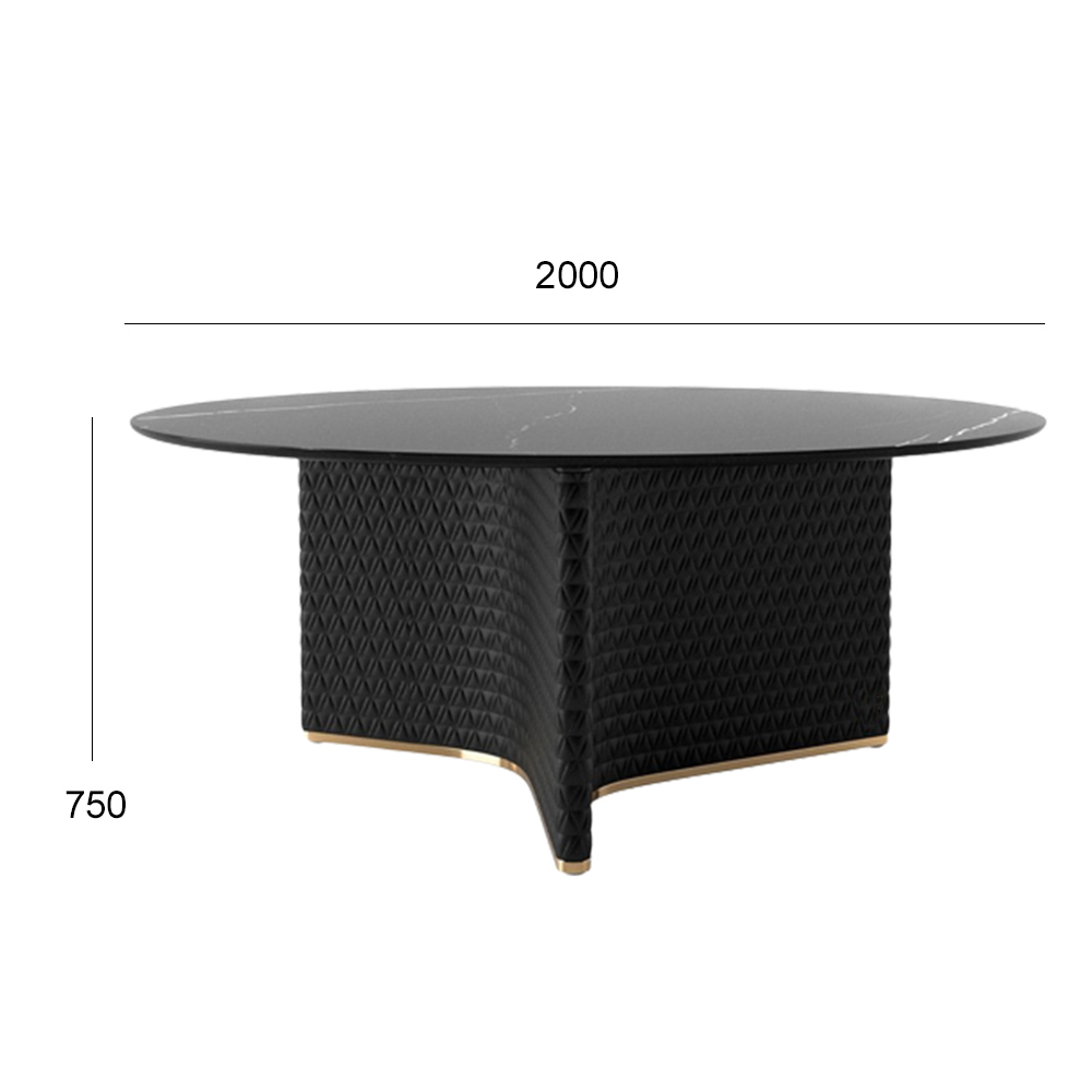 Modern Round Dining Table with Wooden Top and Metal Base for Kitchen or Dining Room