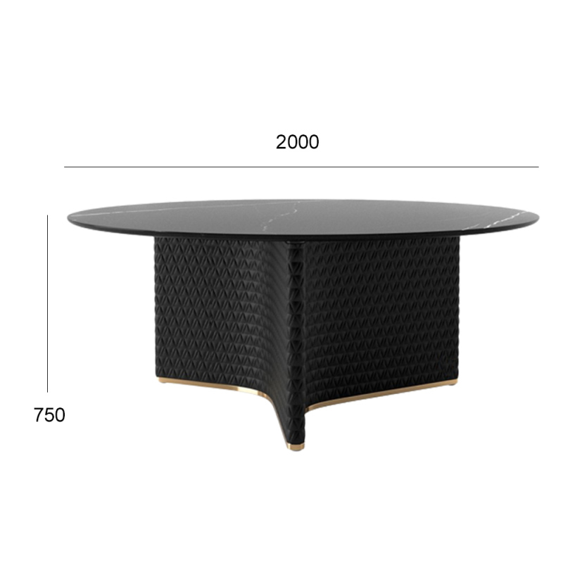 Modern Round Dining Table with Wooden Top and Metal Base for Kitchen or Dining Room