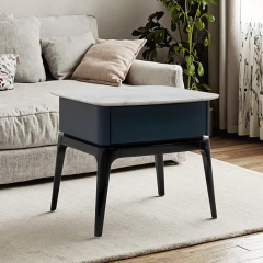 Modern Nightstand with Drawer and Open Shelf for Bedroom Storage