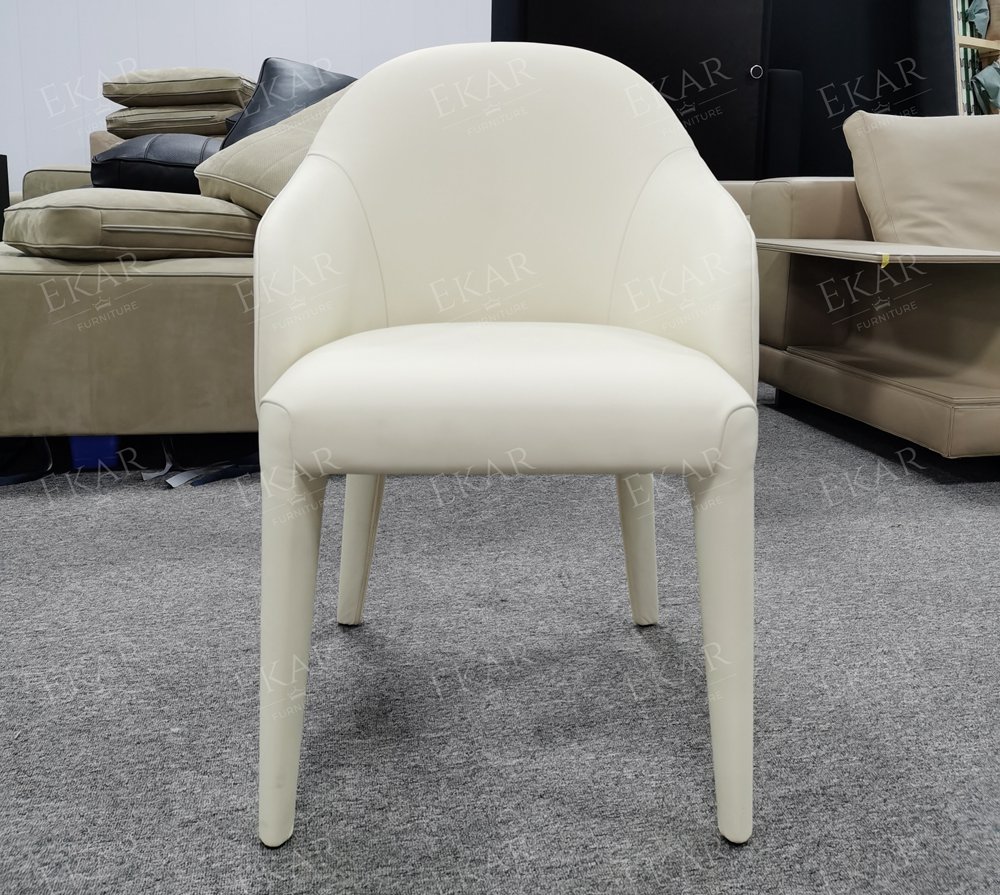 EKAR Tulip Fully Upholstered Dining Armchair | Modern Minimalist Dining Chair | EKAR FURNITURE