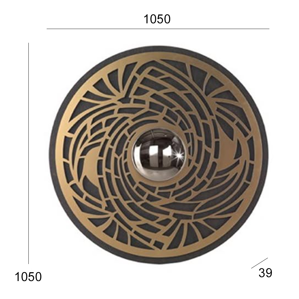 Modern Round Decorative Mirror with Metal Frame for Bedroom or Living Room