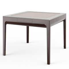 Modern Square Game Table with Felt Surface and Wooden Frame
