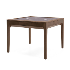 Modern Square Game Table with Felt Surface and Wooden Frame