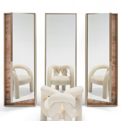 Modern Floor Mirror with Wooden Frame for Bedroom or Dressing Area