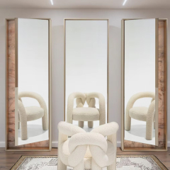 Modern Floor Mirror with Wooden Frame for Bedroom or Dressing Area