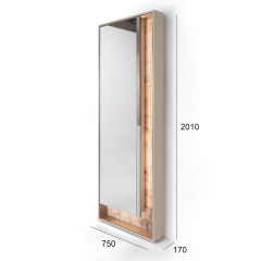 Modern Floor Mirror with Wooden Frame for Bedroom or Dressing Area