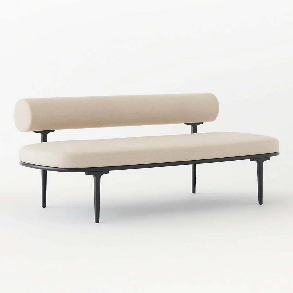 Modern Velvet Bench with Upholstered Seat and Wooden Legs for Bedroom