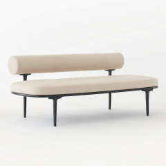 Modern Velvet Bench with Upholstered Seat and Wooden Legs for Bedroom