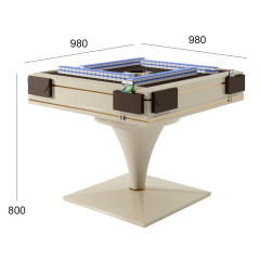 Modern Mahjong Table with Felt Surface and Wooden Frame