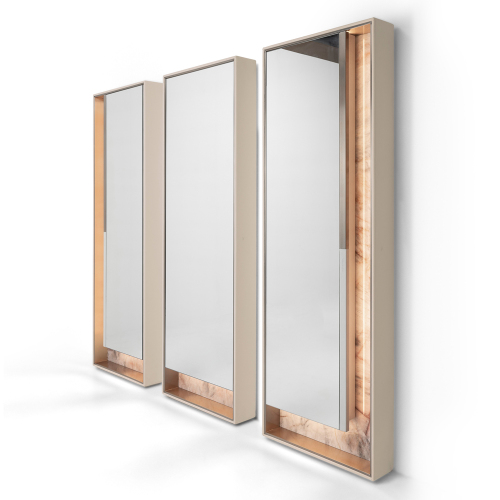 Modern Floor Mirror with Wooden Frame for Bedroom or Dressing Area