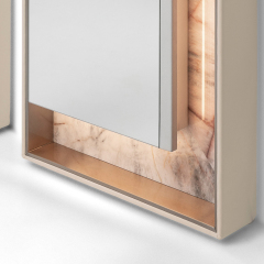 Modern Floor Mirror with Wooden Frame for Bedroom or Dressing Area