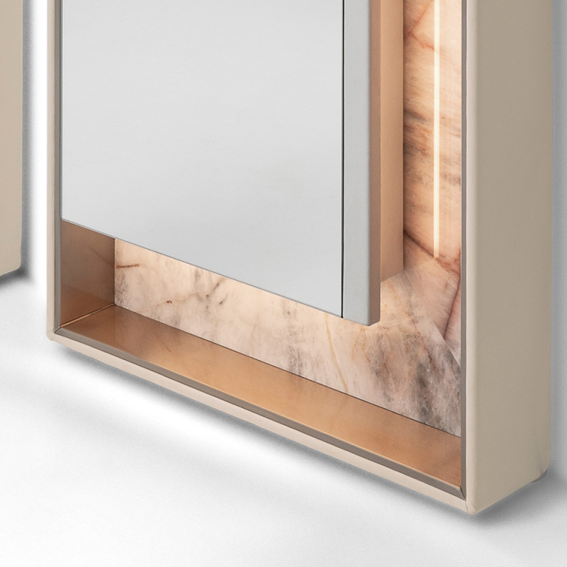 Modern Floor Mirror with Wooden Frame for Bedroom or Dressing Area