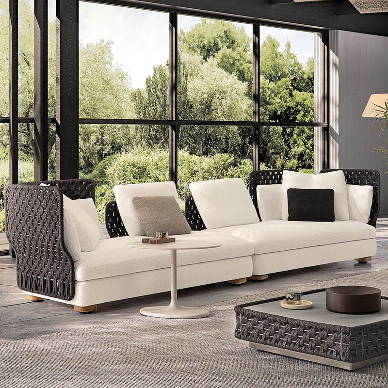 Contemporary Waterproof Woven Sofa Durable and Comfortable Outdoor Furniture