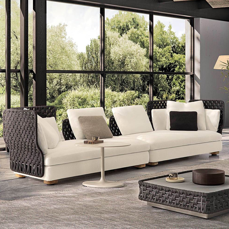 Contemporary Waterproof Woven Sofa Durable and Comfortable Outdoor Furniture