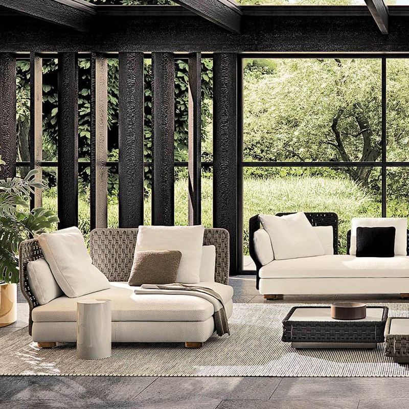 Contemporary Waterproof Woven Sofa Durable and Comfortable Outdoor Furniture