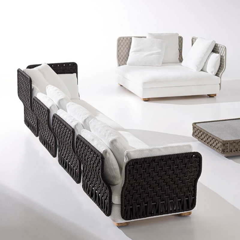 Contemporary Waterproof Woven Sofa Durable and Comfortable Outdoor Furniture