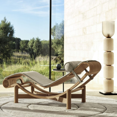 Minimalist Outdoor Woven Lounge Chair Comfortable Patio Seating