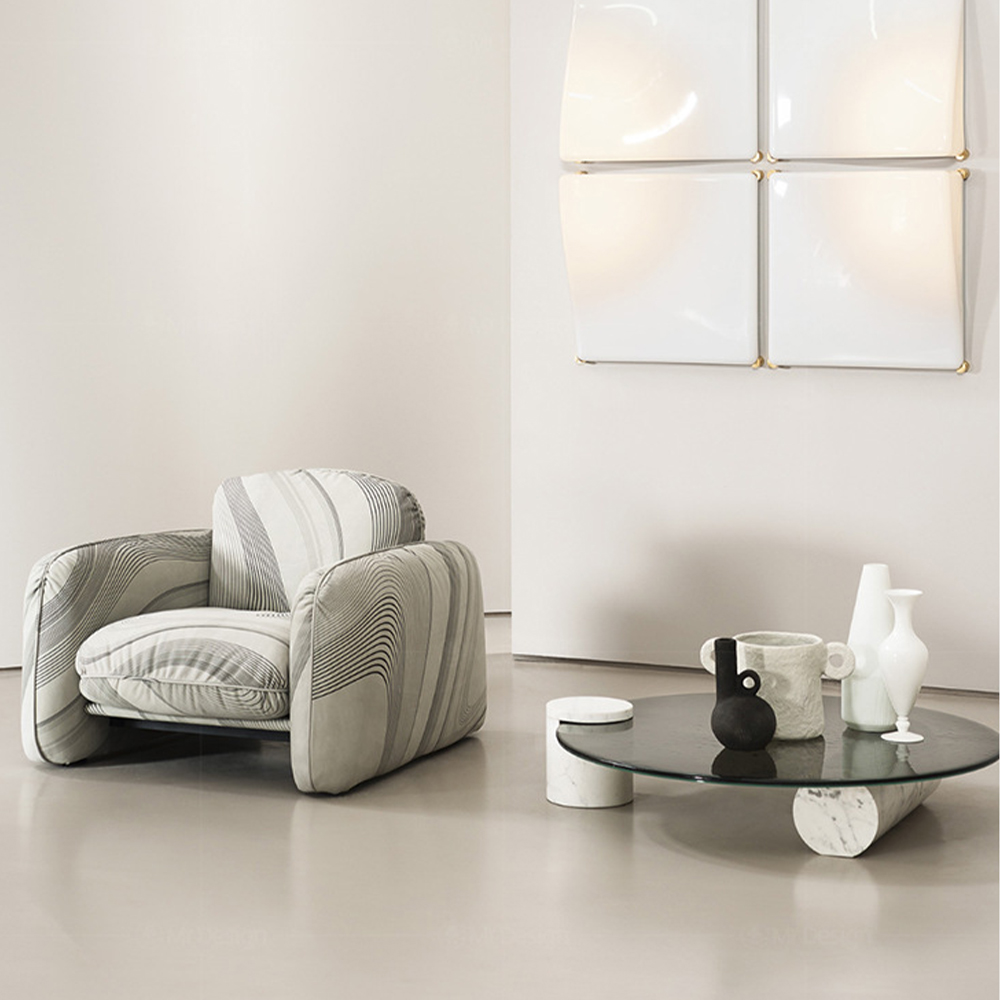 Minimalist Round Glass Coffee Table Stylish Living Room Accent