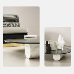 Minimalist Round Glass Coffee Table Stylish Living Room Accent