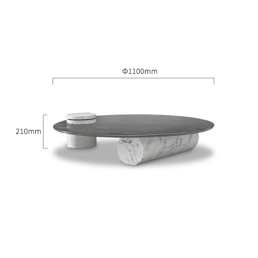 Minimalist Round Glass Coffee Table Stylish Living Room Accent