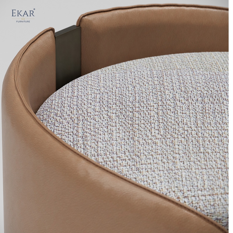 Luxury Vanity Stool with Leather Upholstery and Comfortable Seating