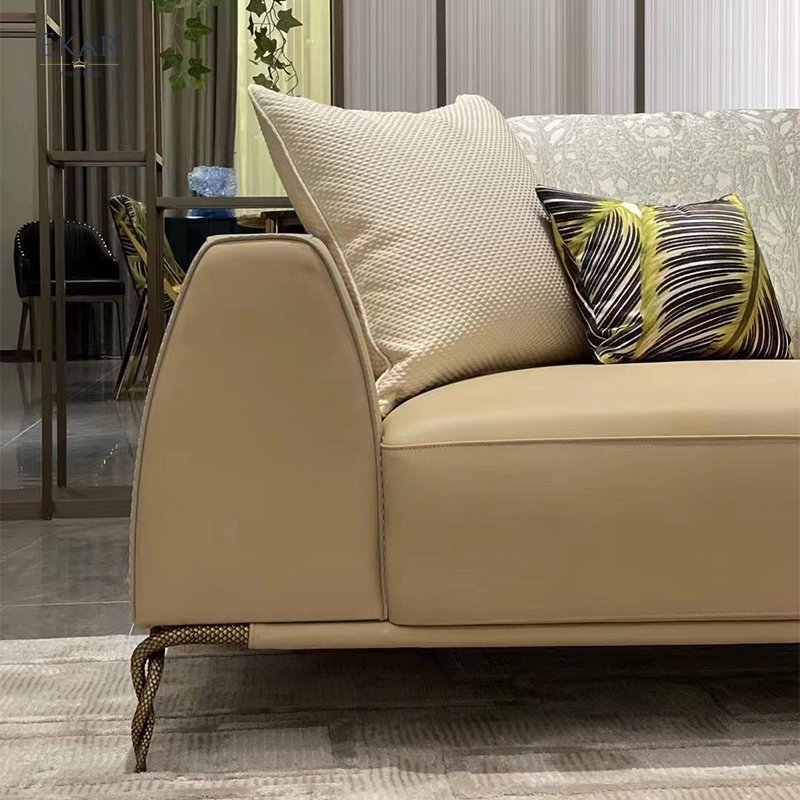 Italian elegant design sofa modern leather 3 seater living room sofa WH303SF3B