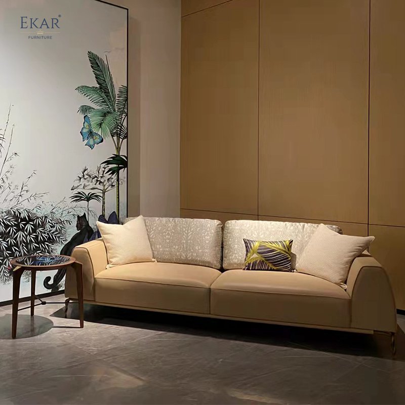 Italian elegant design sofa modern leather 3 seater living room sofa WH303SF3B