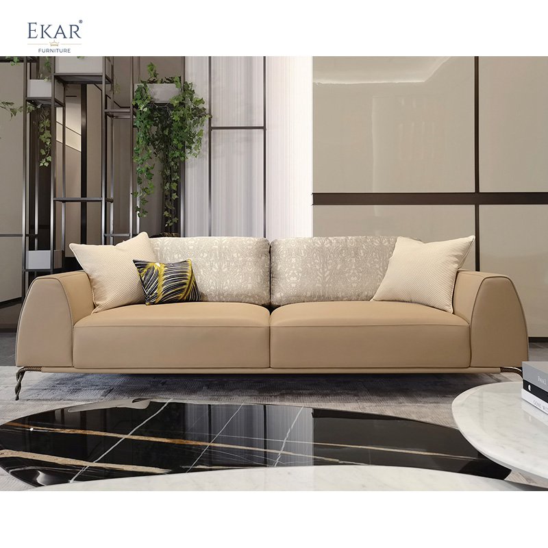 Italian elegant design sofa modern leather 3 seater living room sofa WH303SF3B