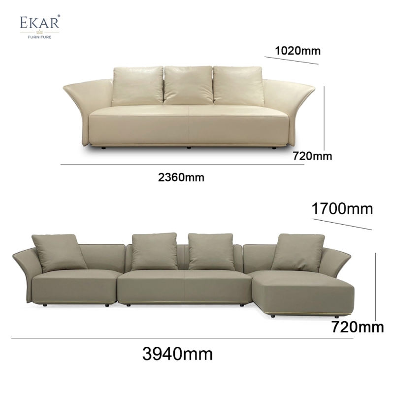 Comfortable modern minimalist design leather sofa